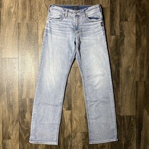 Silver Jeans Gordie Mens sz 29x34 Blue Straight Leg Stretch 5-Pocket Denim Pants